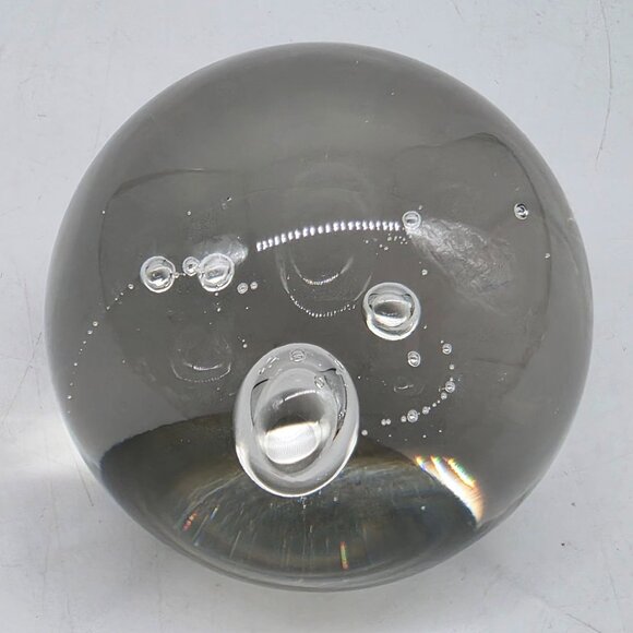 Murano Style Glass Large & Small Bubbles Paperweight Orb Decor 2.75" Clear - Picture 9 of 10